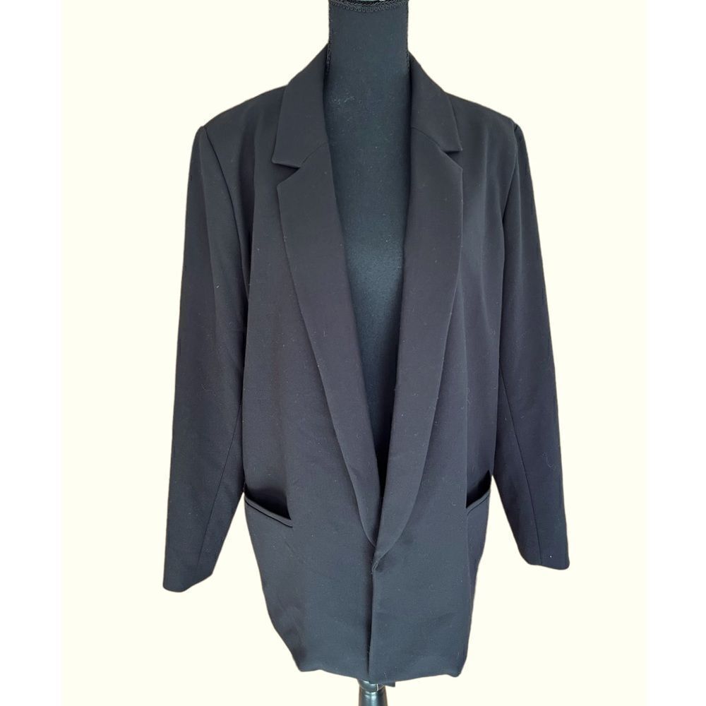 Halogen black open front blazer size 1X